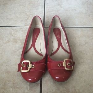Red flats with buckle